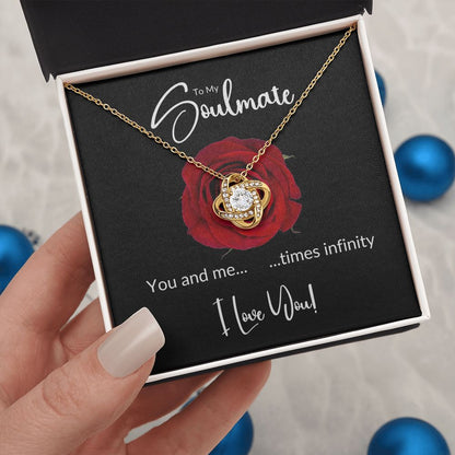 Soulmate Red Rose Infinity Love Knot Necklace
