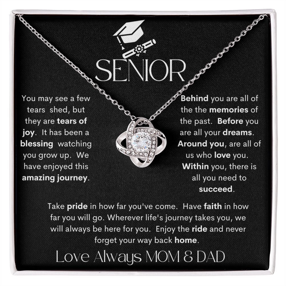 Senior Black / Love Knot Necklace