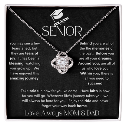 Senior Black / Love Knot Necklace