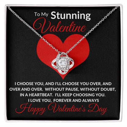 Stunning Valentine BLK Love Knot Necklace