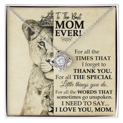 Best Mom Lioness Love Knot Necklace