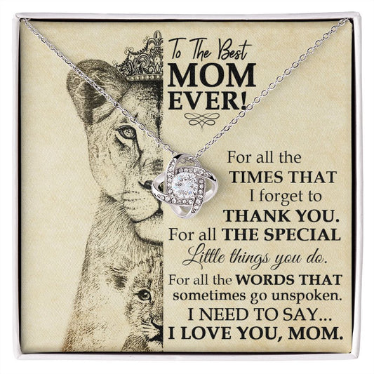 Best Mom Lioness Love Knot Necklace