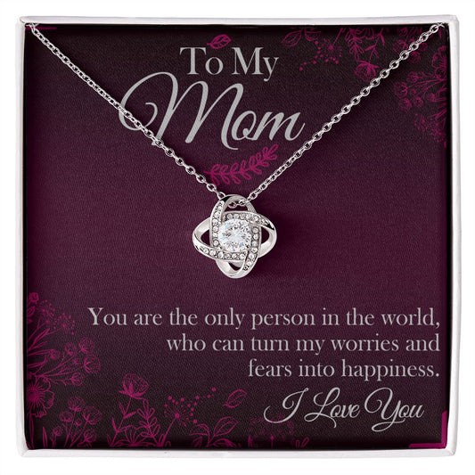 Mom You're The Only One Love Knot Necklace