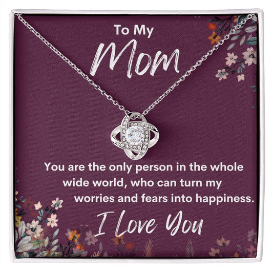 Mom The Only Person Wine Love Knot Necklace