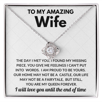 Amazing Wife My Queen Love Knot Necklace