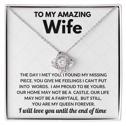 Amazing Wife My Queen Love Knot Necklace