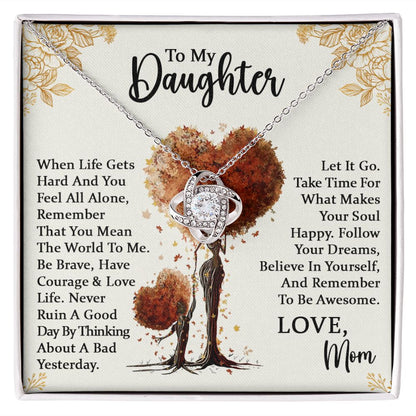Daughter Be Awesome Love Knot Necklace