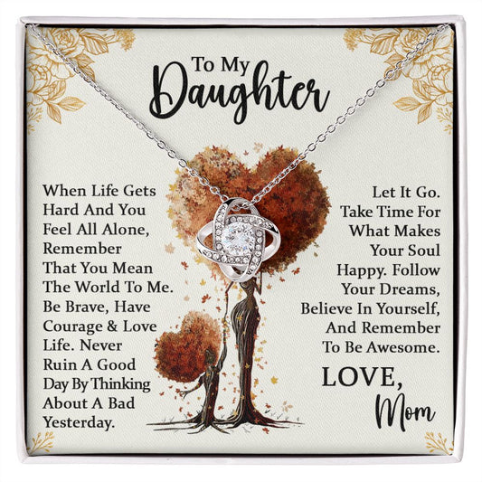 Daughter Be Awesome Love Knot Necklace