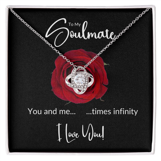 Soulmate Red Rose Infinity Love Knot Necklace