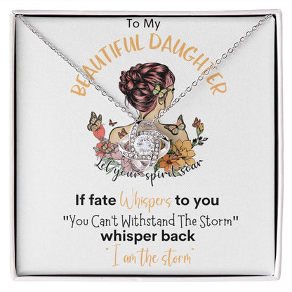 Beautiful Daughter Storm Love Knot Necklace