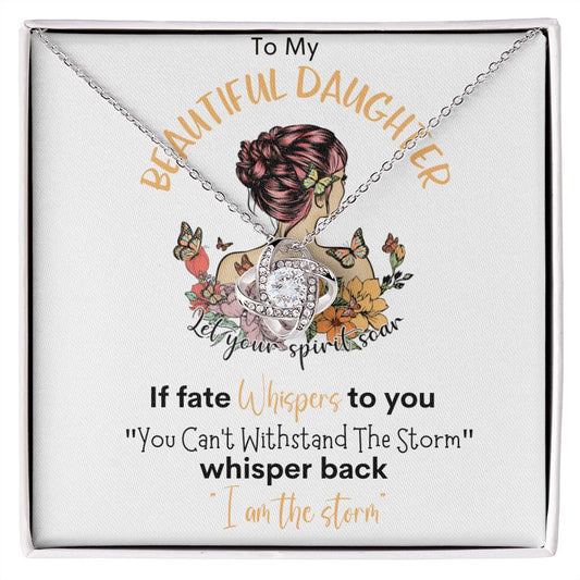 Beautiful Daughter Storm Love Knot Necklace