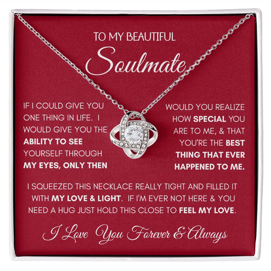 Beautiful Soulmate Special Red Love Knot Necklace