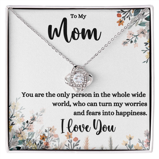 Mom The Only Person Love Knot Necklace
