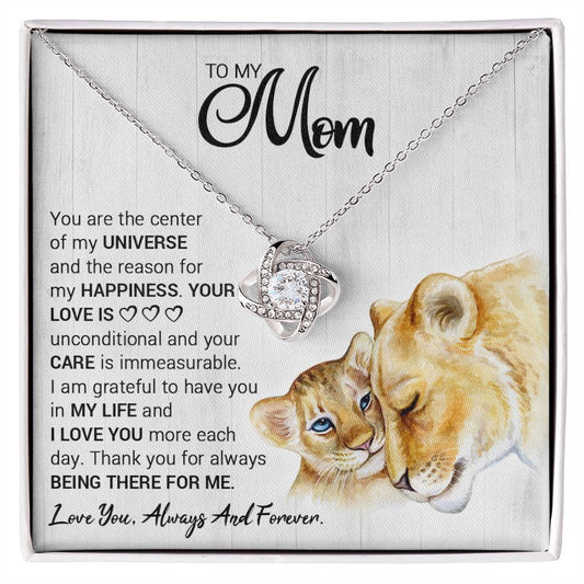 Mom Lioness Universe Love Knot Necklace