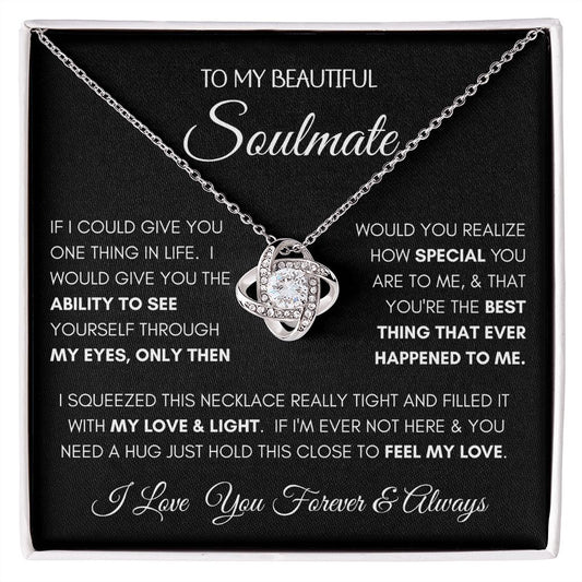 Beautiful Soulmate Special BLK Love Knot Necklace