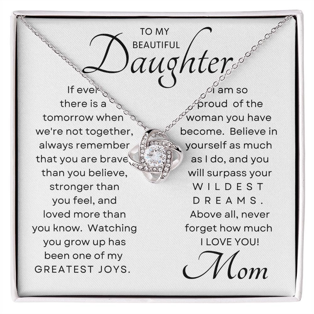 Daughter My Greatest Joy Love Knot Necklace