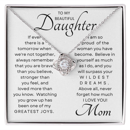 Daughter My Greatest Joy Love Knot Necklace