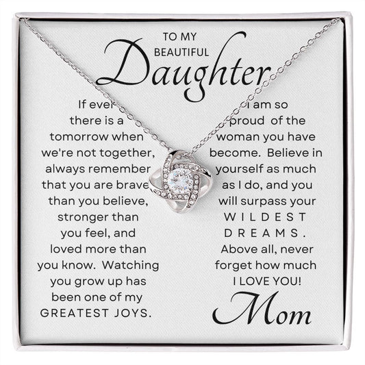 Daughter My Greatest Joy Love Knot Necklace