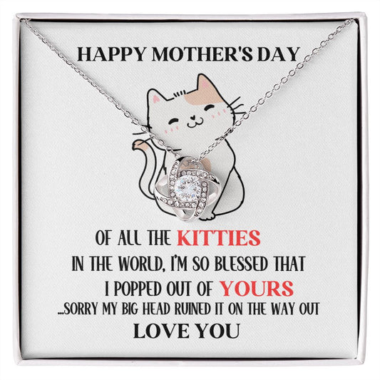 Mother's Day Your Kitty Love Knot Necklace