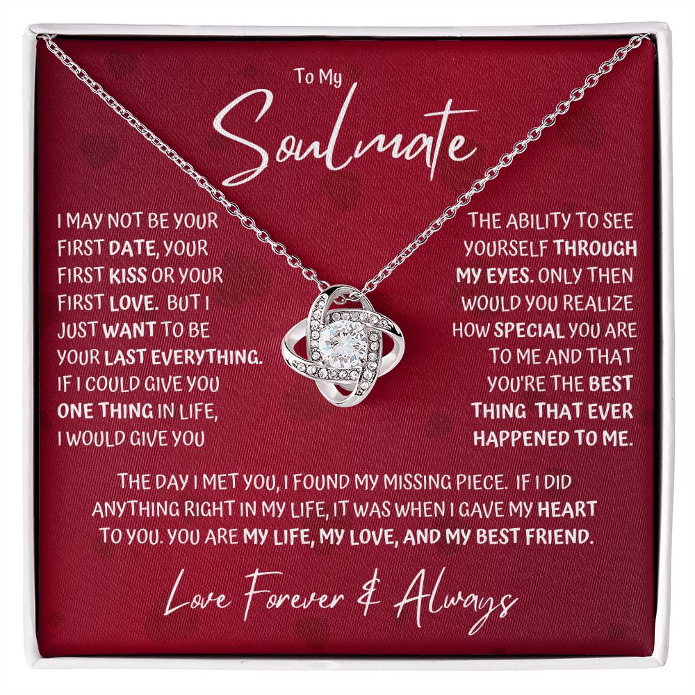 Soulmate Last Red Hearts Love Knot Necklace