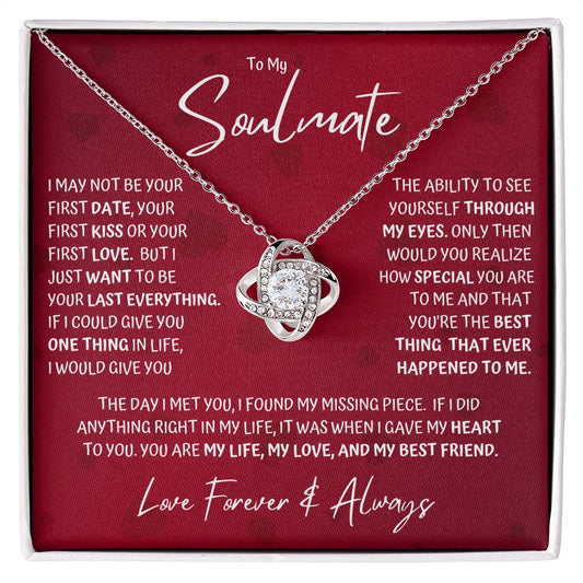 Soulmate Last Red Hearts Love Knot Necklace