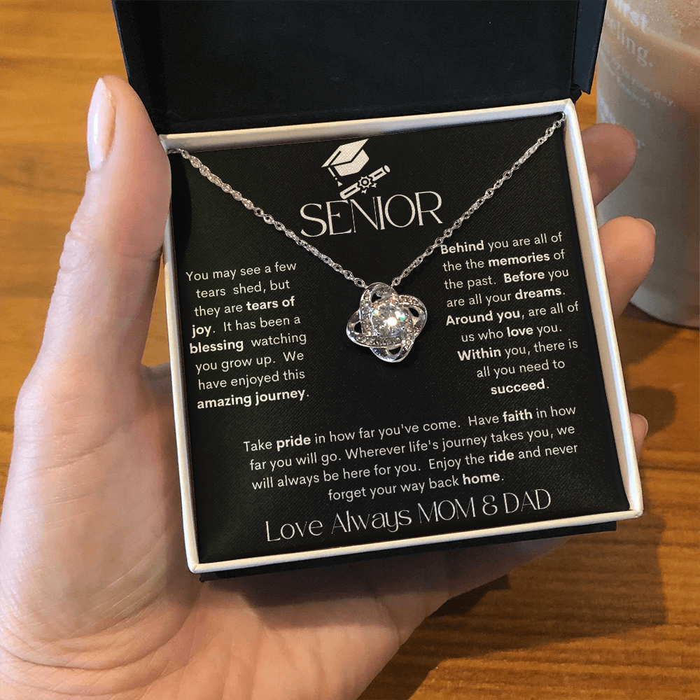 Senior Black / Love Knot Necklace