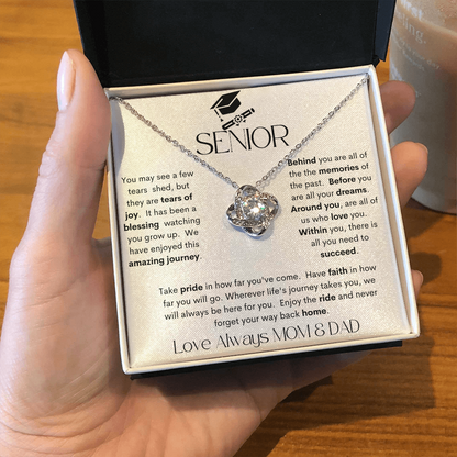 SENIOR WHITE / LOVE KNOT NECKLACE
