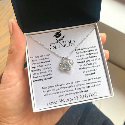 SENIOR WHITE / LOVE KNOT NECKLACE