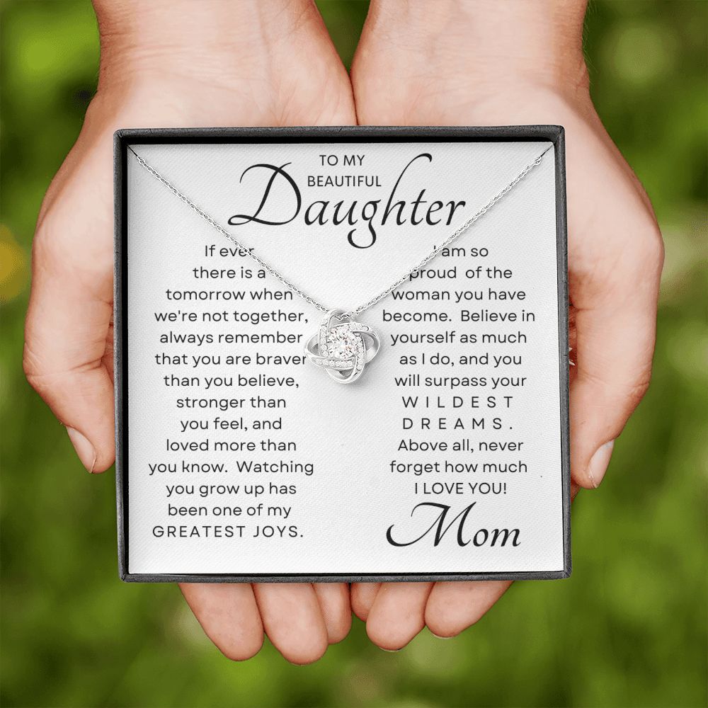 Daughter My Greatest Joy Love Knot Necklace