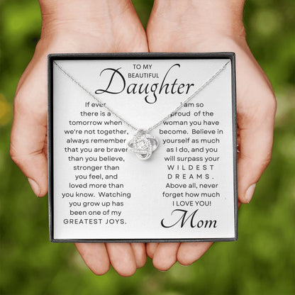 Daughter My Greatest Joy Love Knot Necklace