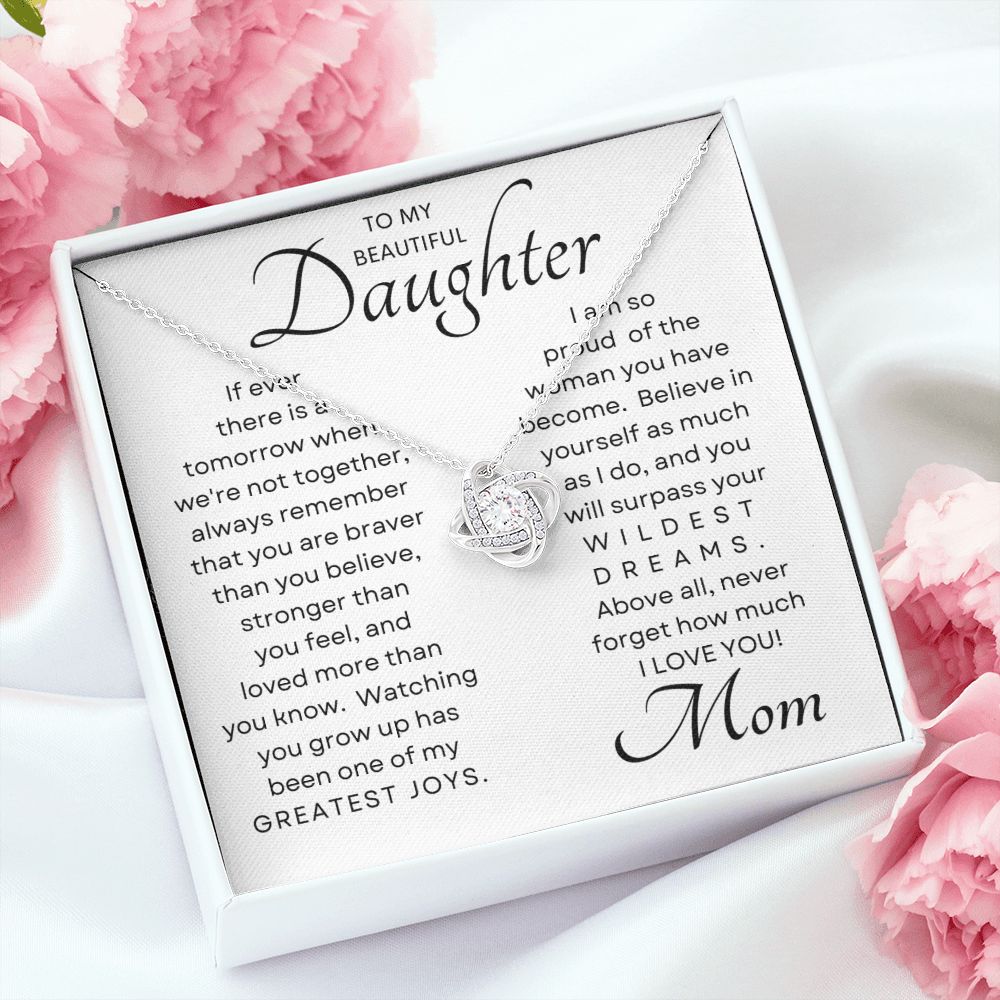 Daughter My Greatest Joy Love Knot Necklace