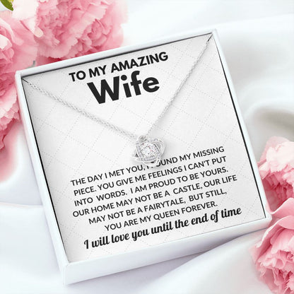 Amazing Wife My Queen Love Knot Necklace