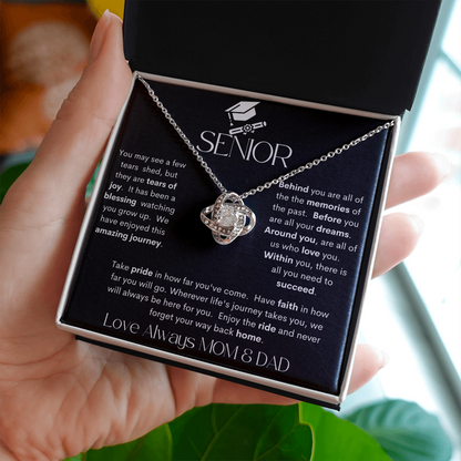 Senior Black / Love Knot Necklace