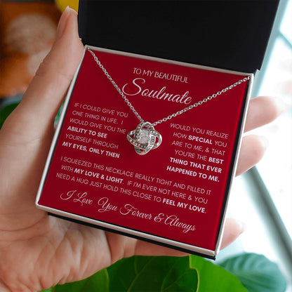 Beautiful Soulmate Special Red Love Knot Necklace