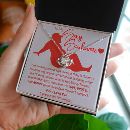 The "D" Sexy Soulmate Love Knot Necklace Red