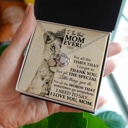 Best Mom Lioness Love Knot Necklace