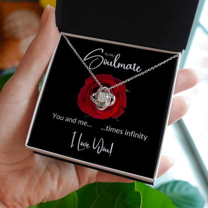 Soulmate Red Rose Infinity Love Knot Necklace