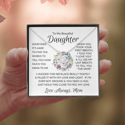 Beautiful Daughter Flower Ring Love Knot Necklace