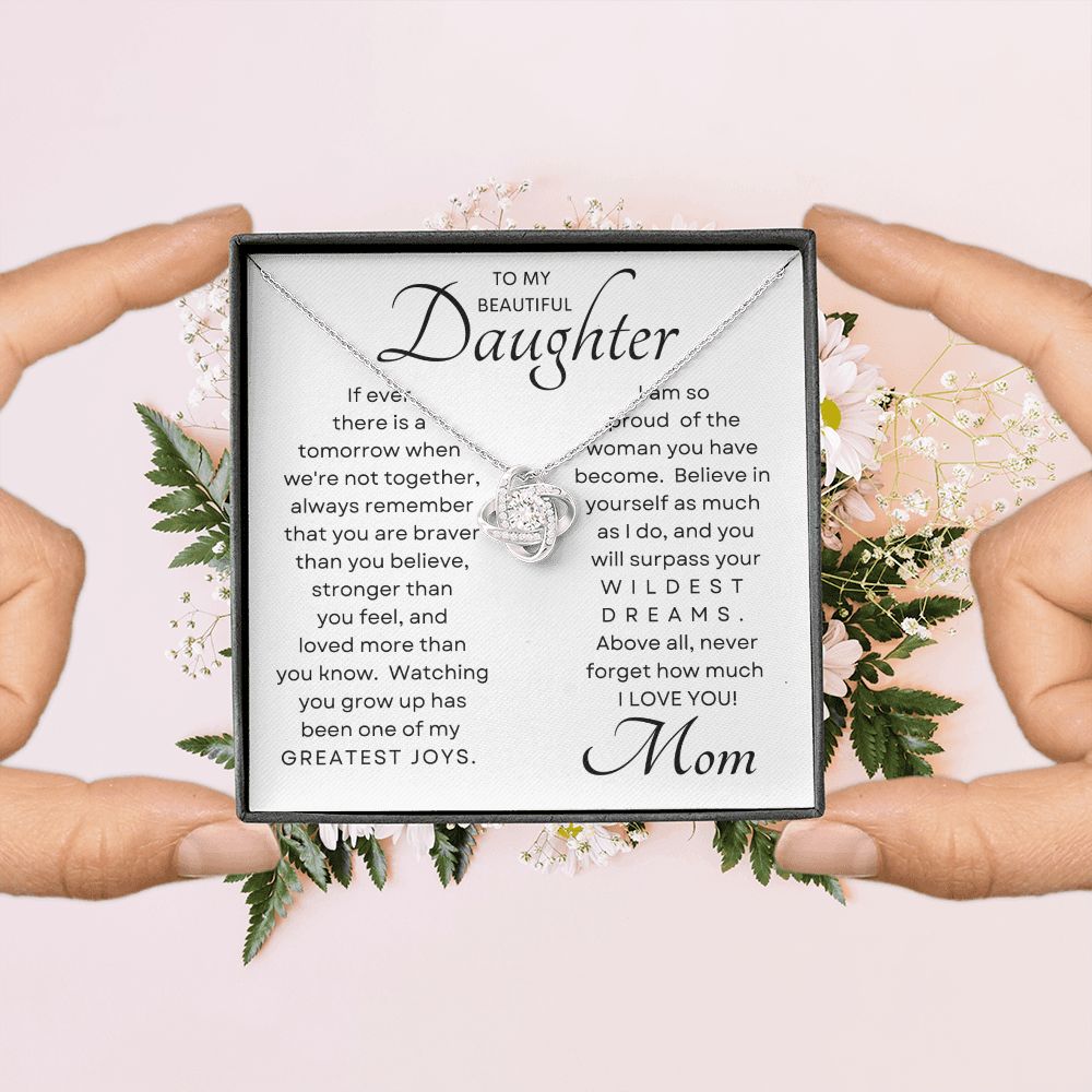 Daughter My Greatest Joy Love Knot Necklace