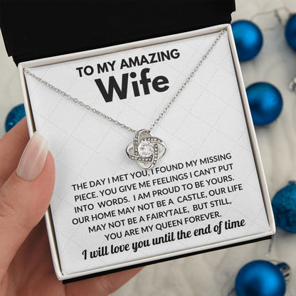 Amazing Wife My Queen Love Knot Necklace