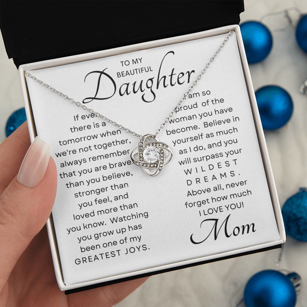 Daughter My Greatest Joy Love Knot Necklace