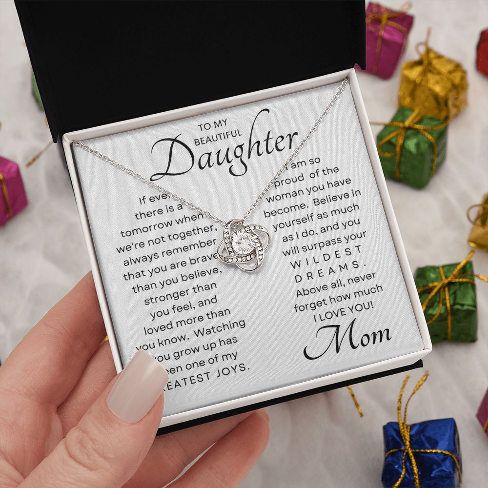Daughter My Greatest Joy Love Knot Necklace