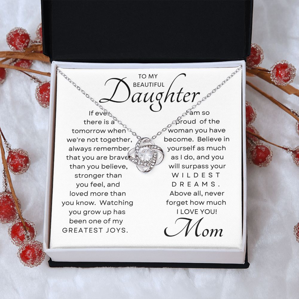Daughter My Greatest Joy Love Knot Necklace