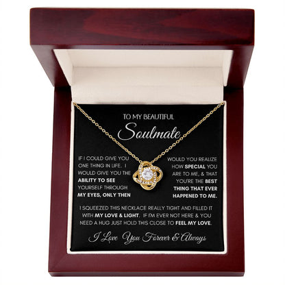 Beautiful Soulmate Special BLK Love Knot Necklace