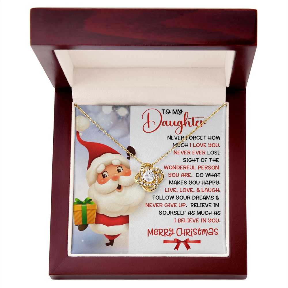 Daughter Santa Never Forget Love Knot Necklace
