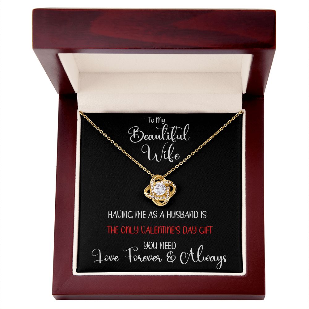 Beautiful Wife Only Gift Love Knot Necklace White