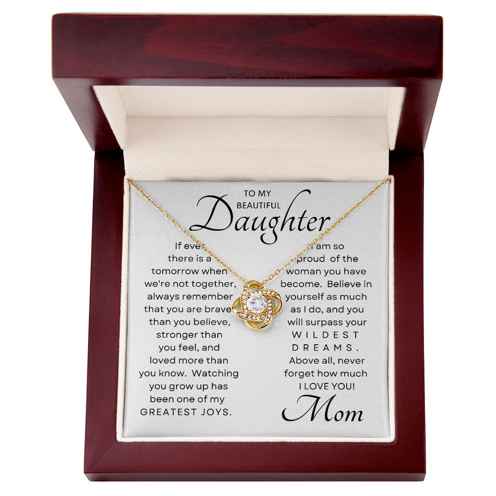 Daughter My Greatest Joy Love Knot Necklace