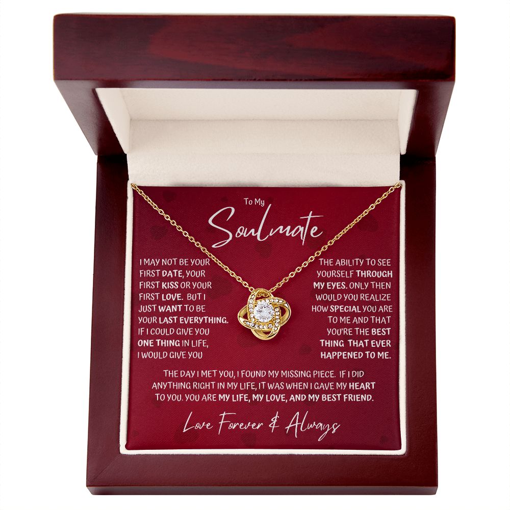 Soulmate Last Red Hearts Love Knot Necklace