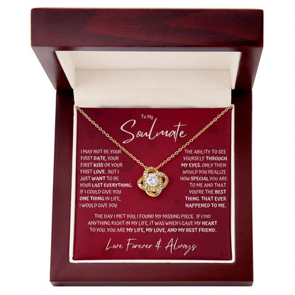 Soulmate Last Red Hearts Love Knot Necklace