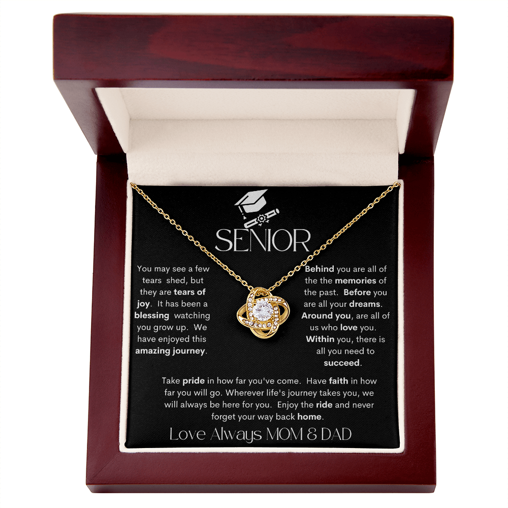 Senior Black / Love Knot Necklace